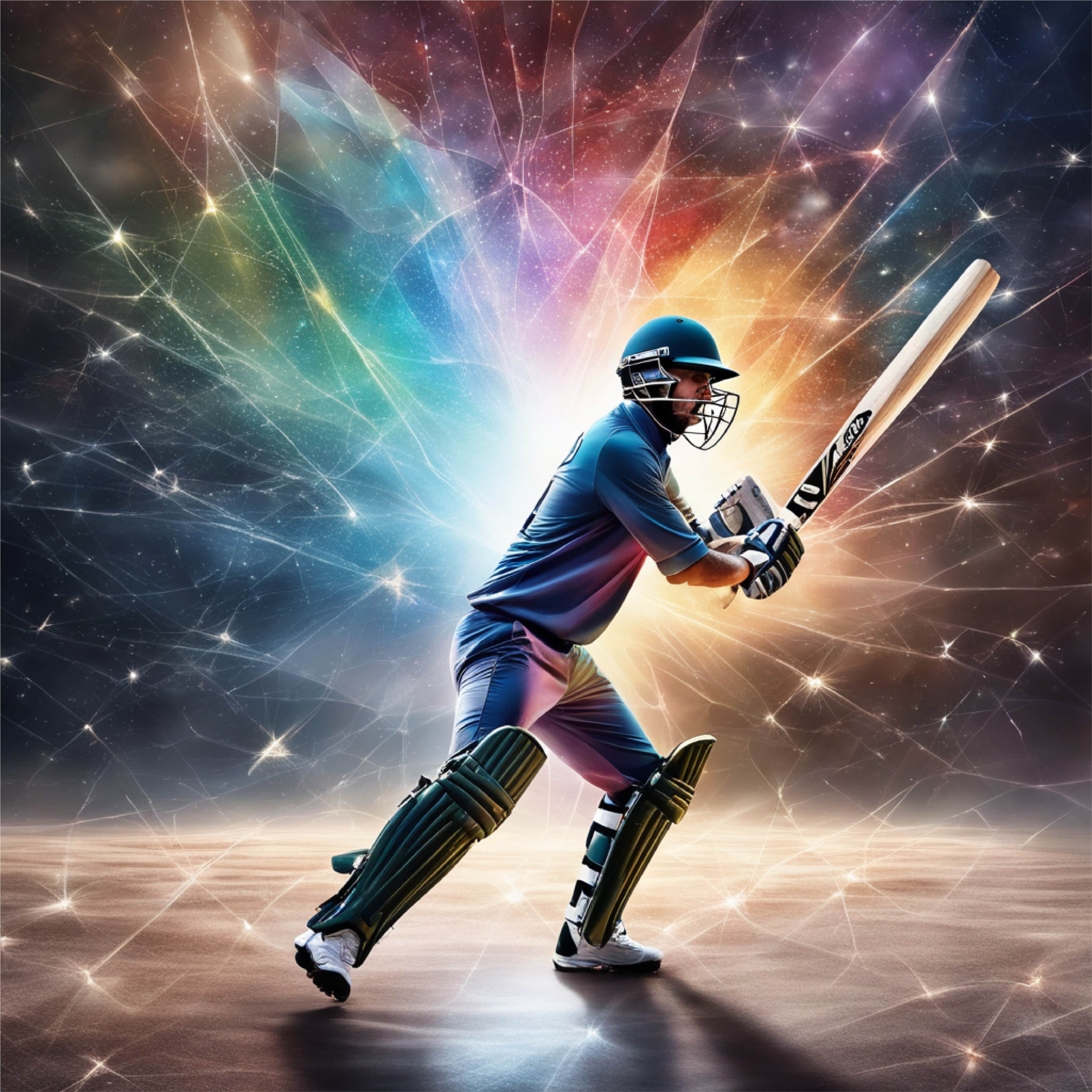 Cricket batsman during match with online cricket betting