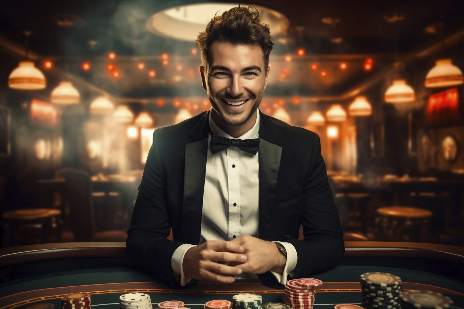 Man sitting at a casino game table